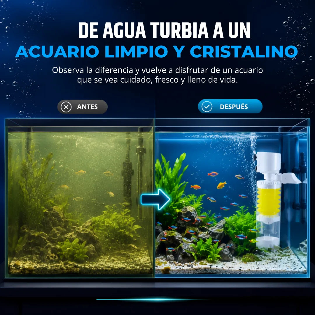 FreshTank Pro™ Filtro Ultrasilencioso y Purificador para Acuarios 💧✨