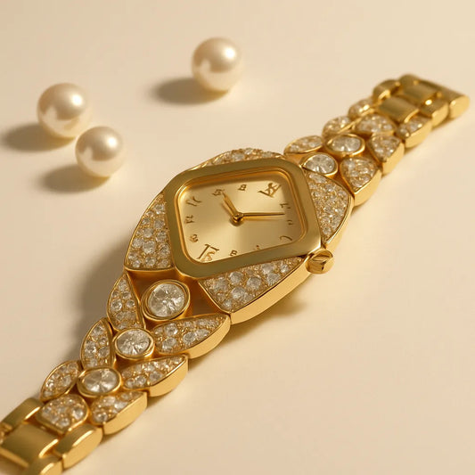 Crystelle Reloj de cuarzo Vintage + Caja Premium