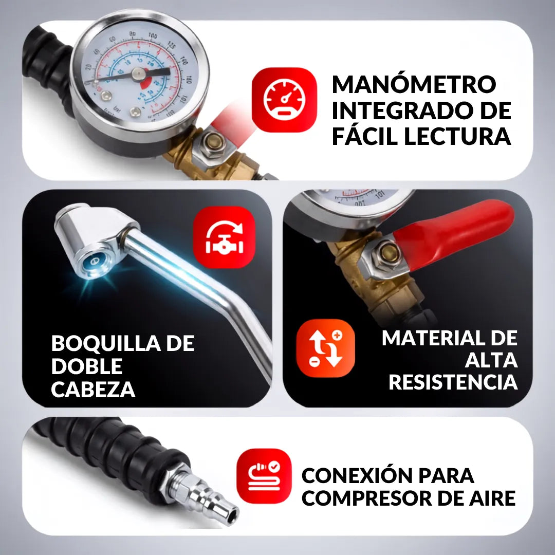 MaxInflate Pro™ Pistola de Inflado y Medición para Compresor