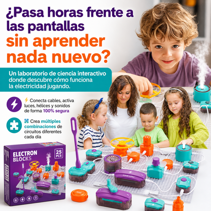 ⚡ElectronBlocks Pro™ Kit Circuitos Eléctricos Set 25 Piezas🧠