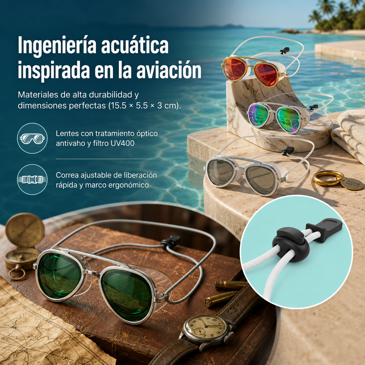 🤿 SwimAviator Pro™ Gafas de Natación Estilo Aviador UV400✨