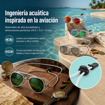 🤿 SwimAviator Pro™ Gafas de Natación Estilo Aviador UV400✨