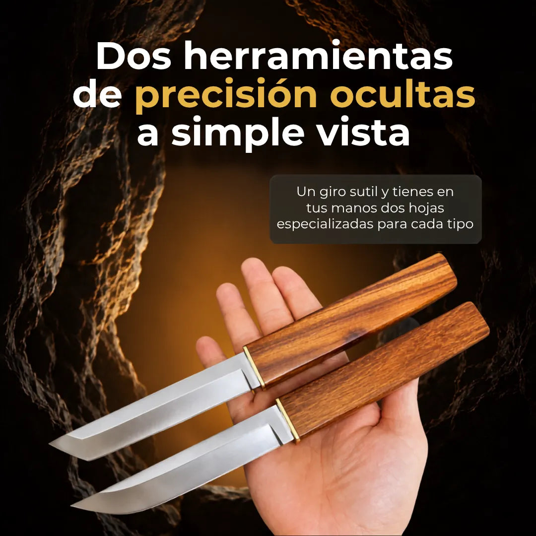 DualEdgepro™ Juego de Cuchillos Dobles 2 en 1 con Mango de Madera🗡️