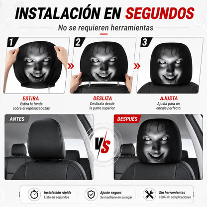 HorrorHead™ Fundas Aterradoras para Cabeceros de carro💀🚗