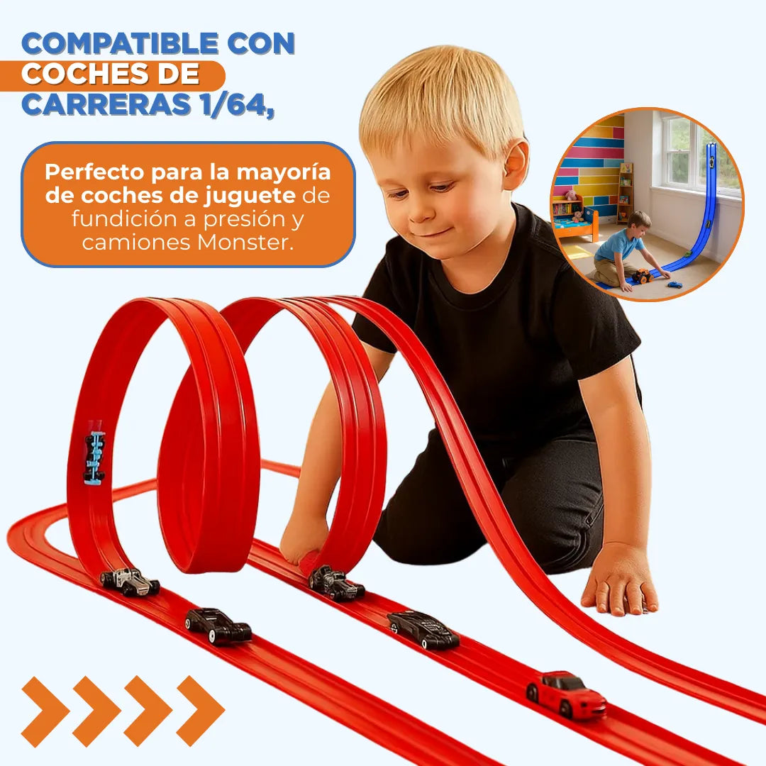 MagicTrack™ Pista de Carreras Flexible INCLUYE 4 MINI CARROS