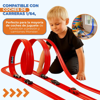 MagicTrack™ Pista de Carreras Flexible INCLUYE 4 MINI CARROS
