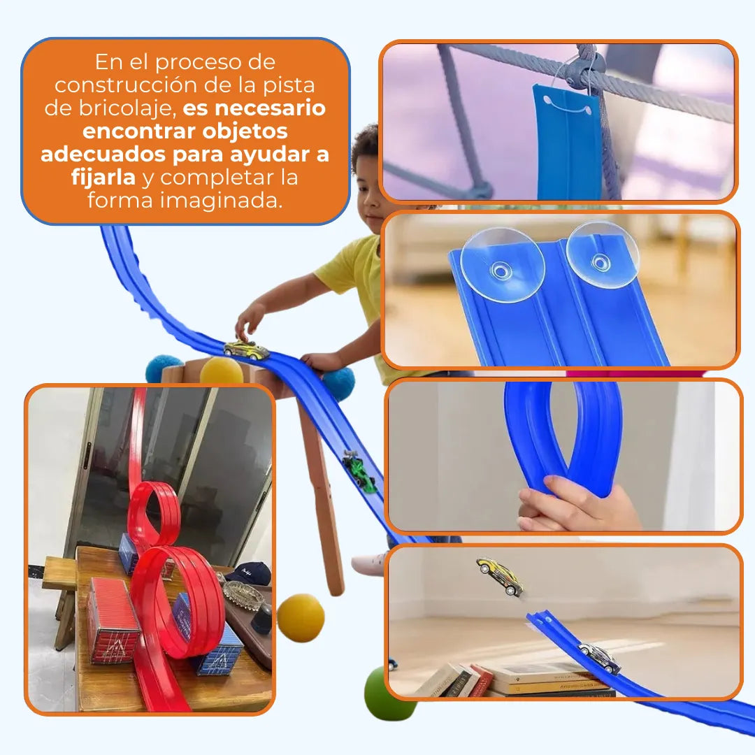 MagicTrack™ Pista de Carreras Flexible INCLUYE 4 MINI CARROS