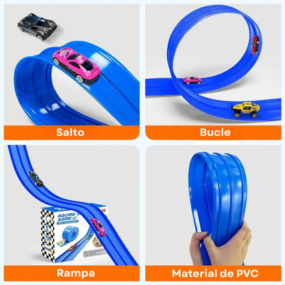 MagicTrack™ Pista de Carreras Flexible INCLUYE 4 MINI CARROS