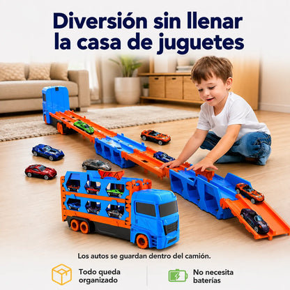 RaceTruck™ Camion de Carreras con Pista (incluye mini autos)🚒🏎️