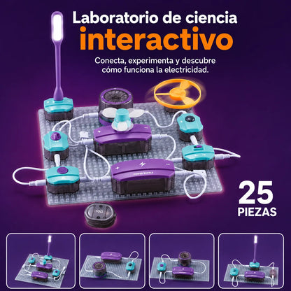 ⚡ElectronBlocks Pro™ Kit Circuitos Eléctricos Set 25 Piezas🧠