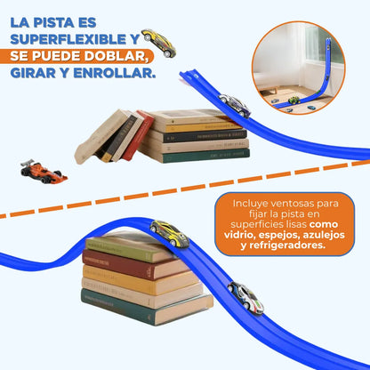 MagicTrack™ Pista de Carreras Flexible INCLUYE 4 MINI CARROS