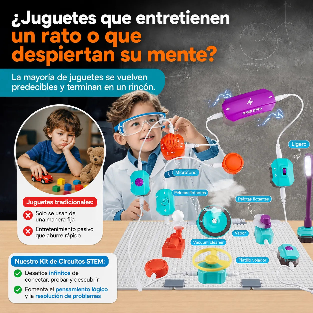 ⚡ElectronBlocks Pro™ Kit Circuitos Eléctricos Set 25 Piezas🧠