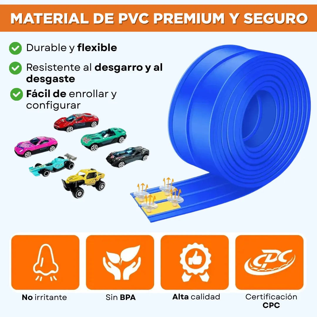 MagicTrack™ Pista de Carreras Flexible INCLUYE 4 MINI CARROS
