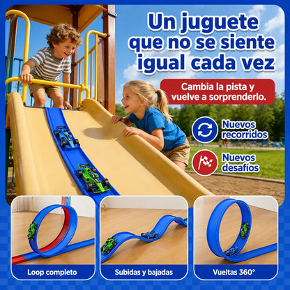 MagicTrackpro™ Pista de Carreras Flexible INCLUYE 4 MINI CARROS🏁