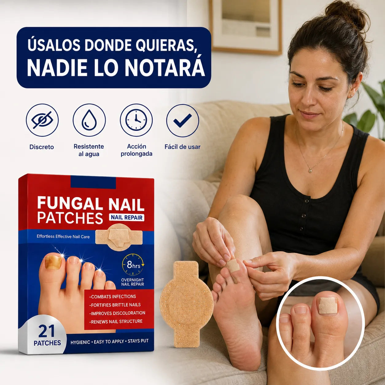 DermaPatch Pro™ Parches antifúngico para hongos (21 Unidades) 🦶