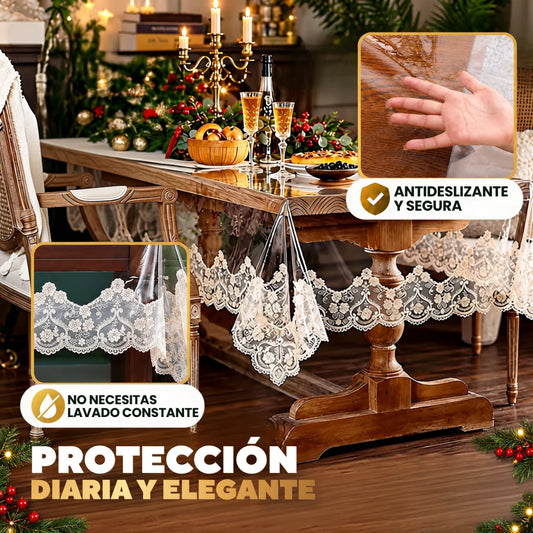 LuxeCover™ Mantel Transparente Lavable 🎄