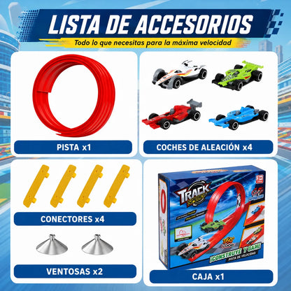MagicTrack™ Pista de Carreras Flexible INCLUYE 4 MINI CARROS