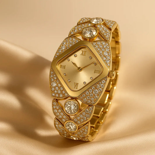 Crystelle Reloj de cuarzo Vintage + Caja Premium