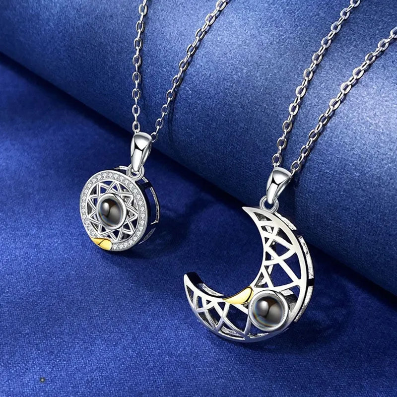 Collar Sol y Luna Plateado