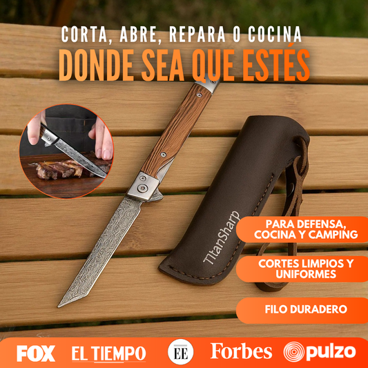 TitanSharp™ Navaja plegable Mango de Madera