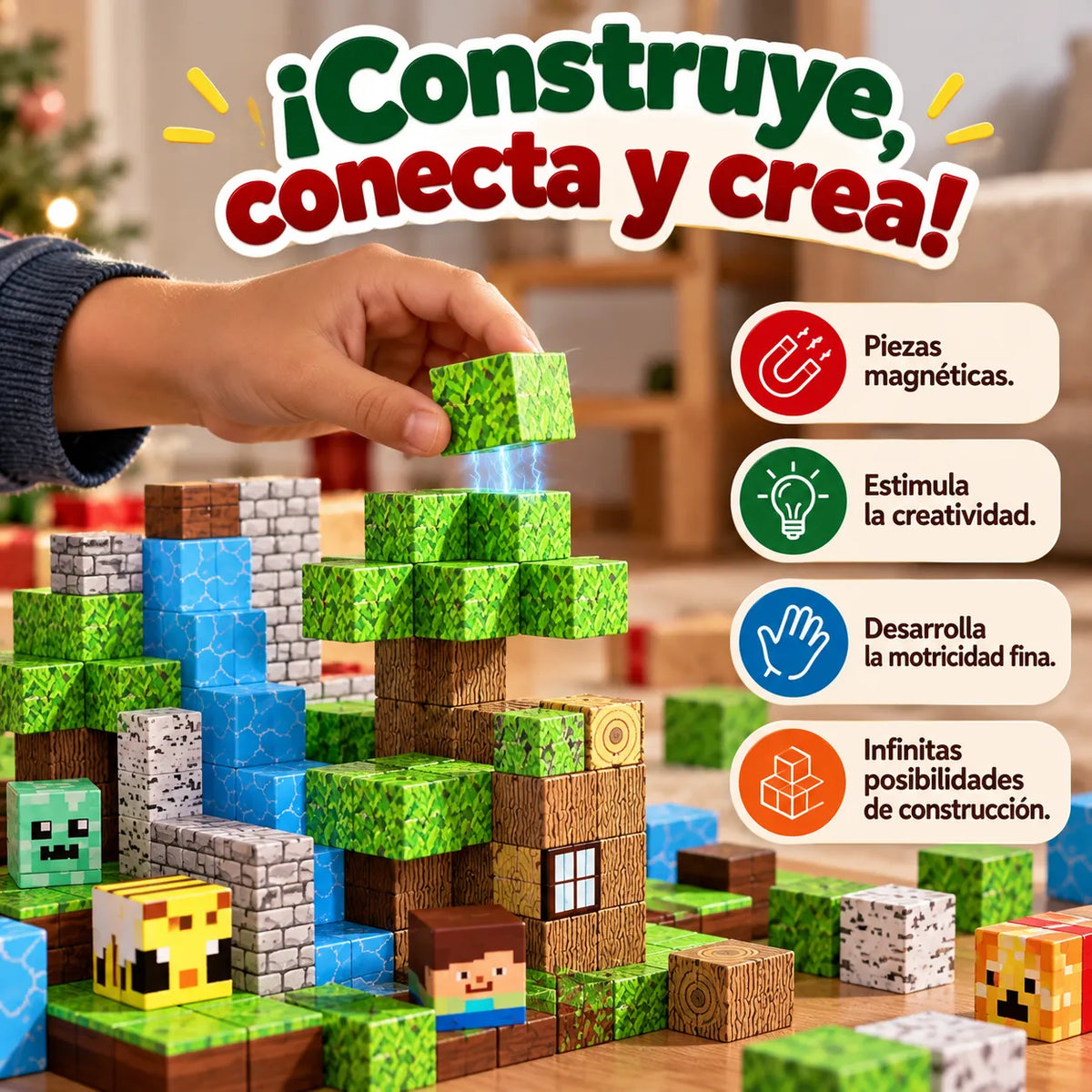 PixelsMind™  Bloques de Píxeles Magnéticos 🎄