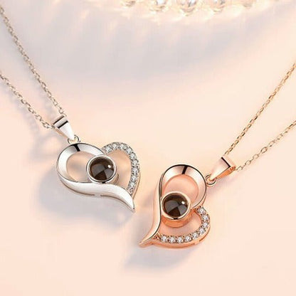 Collar Te amo en 100 idiomas Corazón - Tienda Ufun -